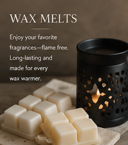 Hand-Poured Wax Melts collection featuring Summer Skinny Dip, Mango Coconut Cream, Grapefruit & Vanilla, and Percher & Moss.