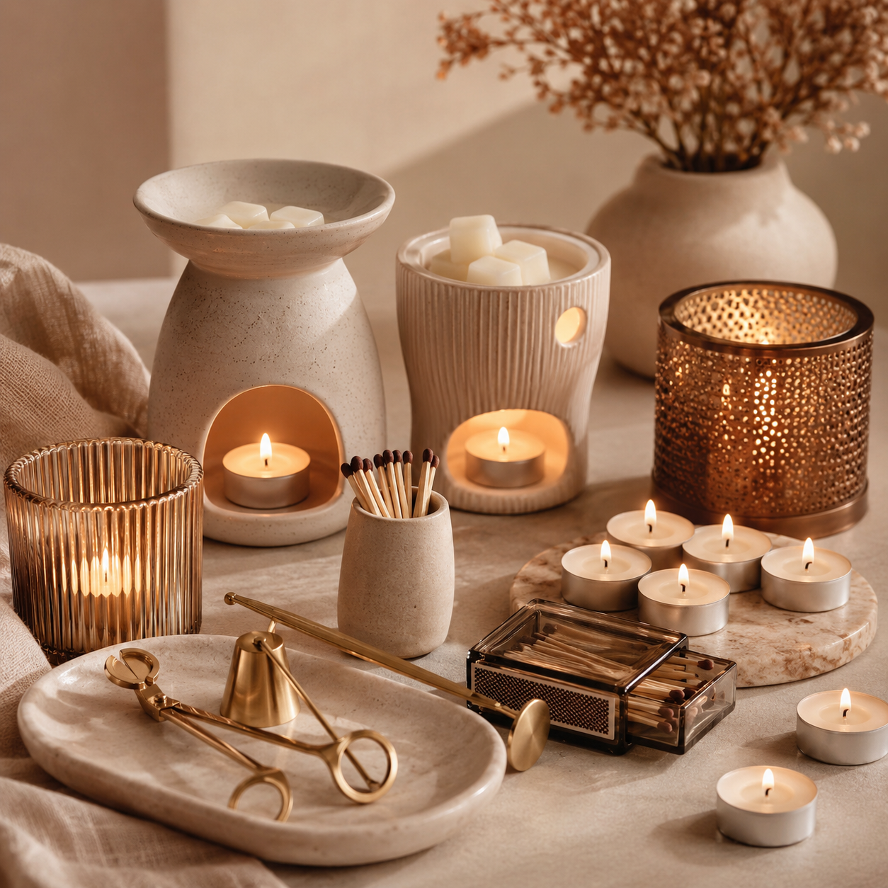 Lumière Valencia Cream セット Candle Warmers, Wax Warmers & Accessories | Phoenix Crafted