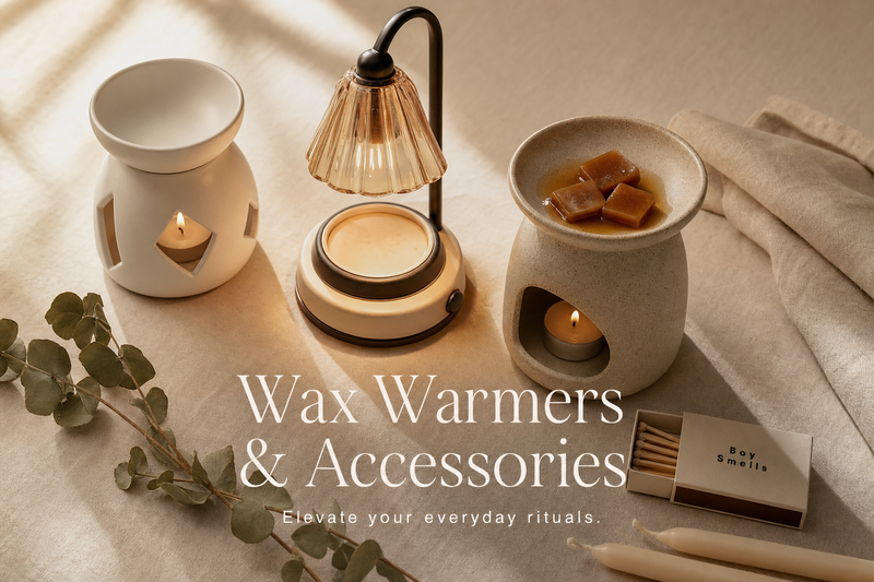 Wax Warmers & Accessories collection featuring elegant ceramic and electric designs for scent enhancement.