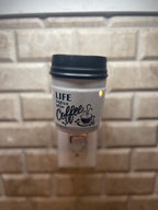 Plug in wax warmers designed like a coffee cup, providing fragrance in your space.