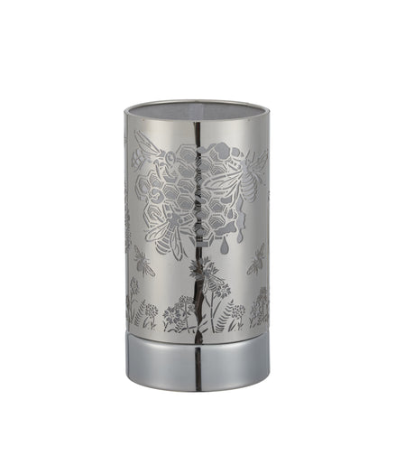 7" touch lamp-Fragrance Wax Melts Warmer - Metal silver honeybee design decorative lamp