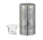 7" touch lamp-Fragrance Wax Melts Warmer, metal silver honeybee design with glass cup for essential oils.