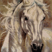 Whisperwind Stallion Diamond Painting featuring a white stallion with flowing mane and soft, radiant colors.