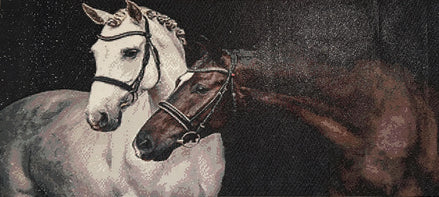 Kindred Companions Diamond Painting of two beautiful horses, showcasing the beauty and connection of equine spirit.