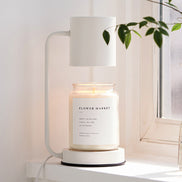Modern Dimmable Candle Warmer Lamp warming a jar candle without flame in a stylish, minimalist setting.