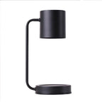 Modern Dimmable Candle Warmer Lamp in sleek black metal design for ambient lighting and candle warming.