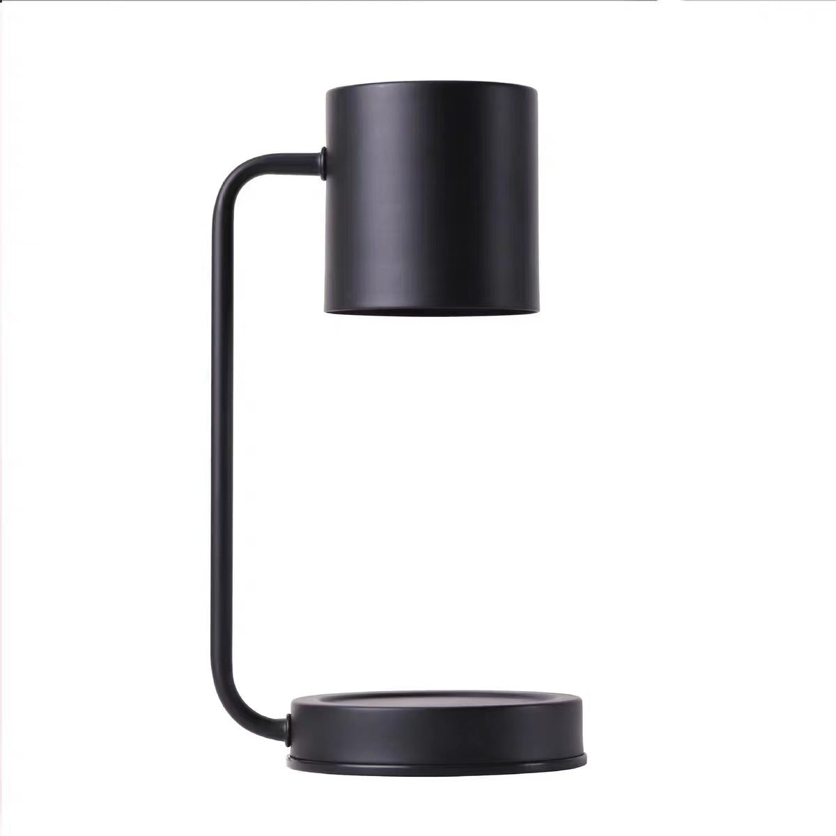 Modern Dimmable Candle Warmer Lamp in sleek black metal design for ambient lighting and candle warming.