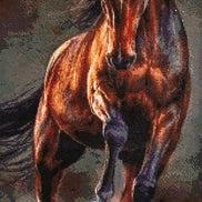 Wildfire Stallion Diamond Painting featuring a powerful stallion captured in motion with vibrant colors.