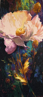 Radiant Peony Bloom Diamond Painting featuring vibrant pink and gold colors in a detailed floral design.