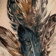 Gathered Feathers Diamond Painting with earthy tones and textured feathers on a gentle gradient backdrop.