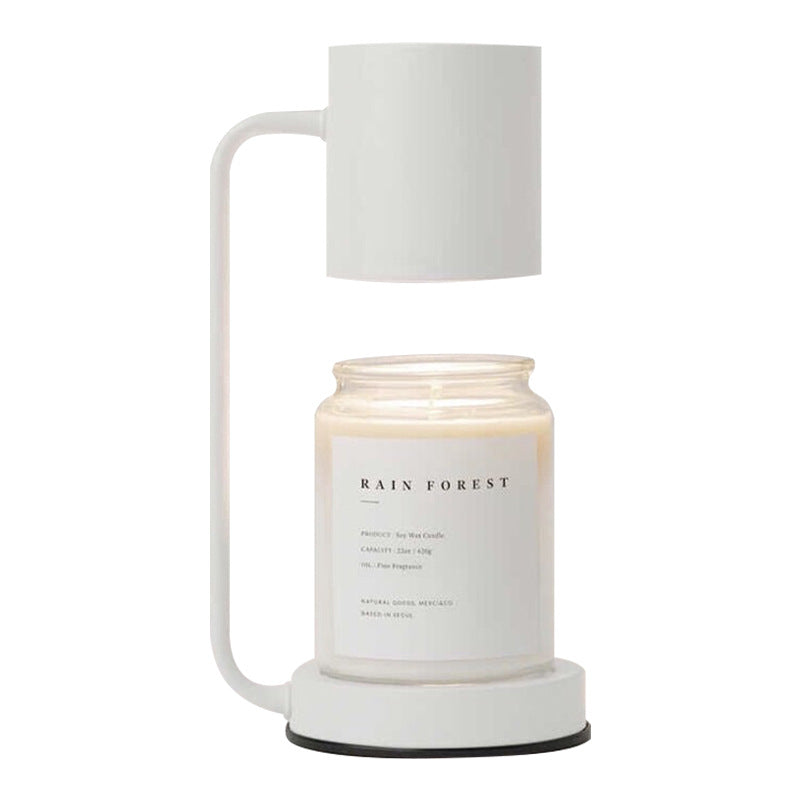 Modern Dimmable Candle Warmer Lamp warming a jar candle in a stylish metal design.