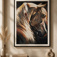 Embermane Spirit Diamond Painting featuring a radiant horse portrait with shimmering colors.
