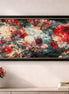 Garden Reverie Diamond Painting displayed in a stylish living room setting with floral decor.
