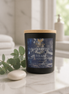 Eucalyptus Mint Steam candle in a matte black vessel styled with fresh eucalyptus, mint, and spa-inspired greenery.