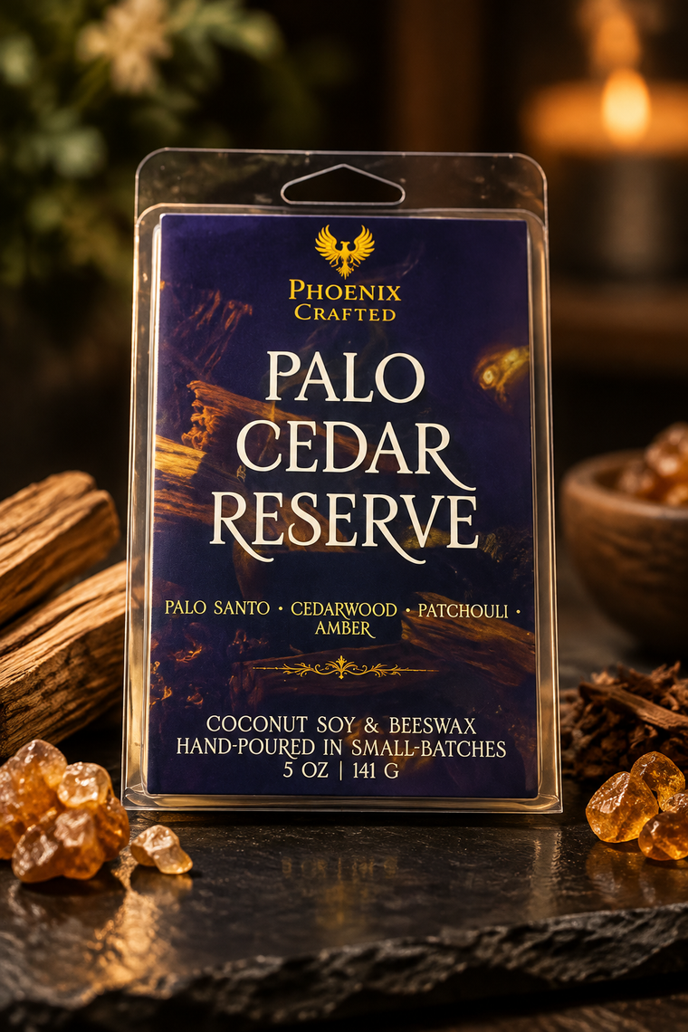 Palo Cedar Reserve 5 oz wax melts with palo santo and cedarwood fragrance