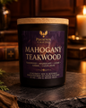 Mahogany Teakwood candle with fresh teakwood and mahogany fragrance, Phoenix Crafted