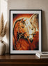 Kindred Herd Diamond Painting featuring three horses in warm natural tones