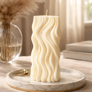 Lily & Ivy Veil Decorative Candles in a serene home setting with soft light and elegant decor.