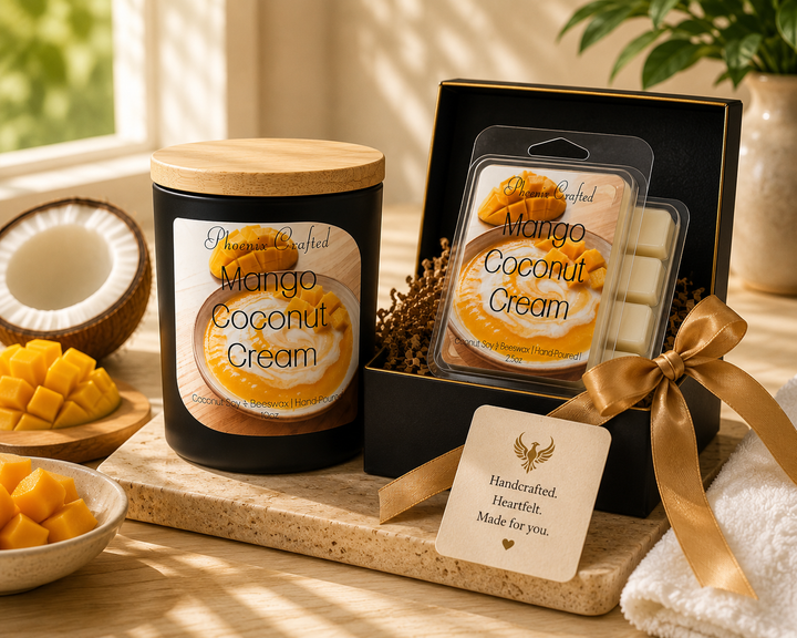 Mango Coconut Cream Candle + Wax Melt Gift Set