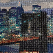 Plain artwork view of Brooklyn Bridge Nights Diamond Painting showing the Brooklyn Bridge and Manhattan skyline at night.