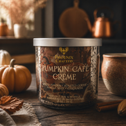 Pumpkin Café Crème candle in the Limited Rose Gold 18 oz vessel by Phoenix Crafted.