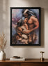 Sacred Embrace Diamond Painting featuring two figures in a tender embrace, illuminated by resin diamonds.