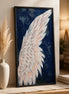 Seraphic Wing Diamond Painting featuring a radiant, luminous wing design against a dramatic backdrop.