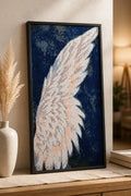 Seraphic Wing Diamond Painting featuring a radiant, luminous wing design against a dramatic backdrop.