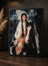 Skybound Warrior Diamond Painting featuring a rider on a horse with intricate diamond details.