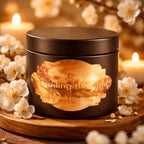 Elegant Sparkling Blossom Candle with floral accents and soft lighting, perfect for springtime ambiance.
