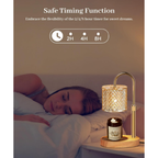 Lamp warmer for candles with timer, adjustable settings, and a stylish design for safe fragrance experience while sleeping.