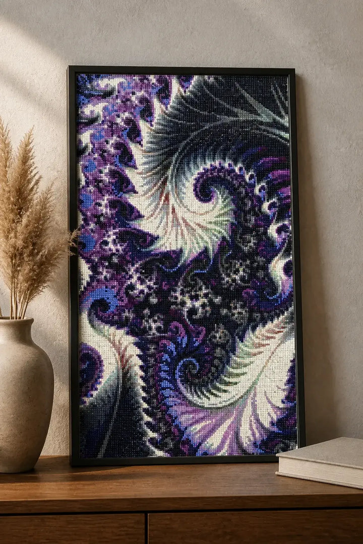 Violet Feather Fractal Diamond Painting