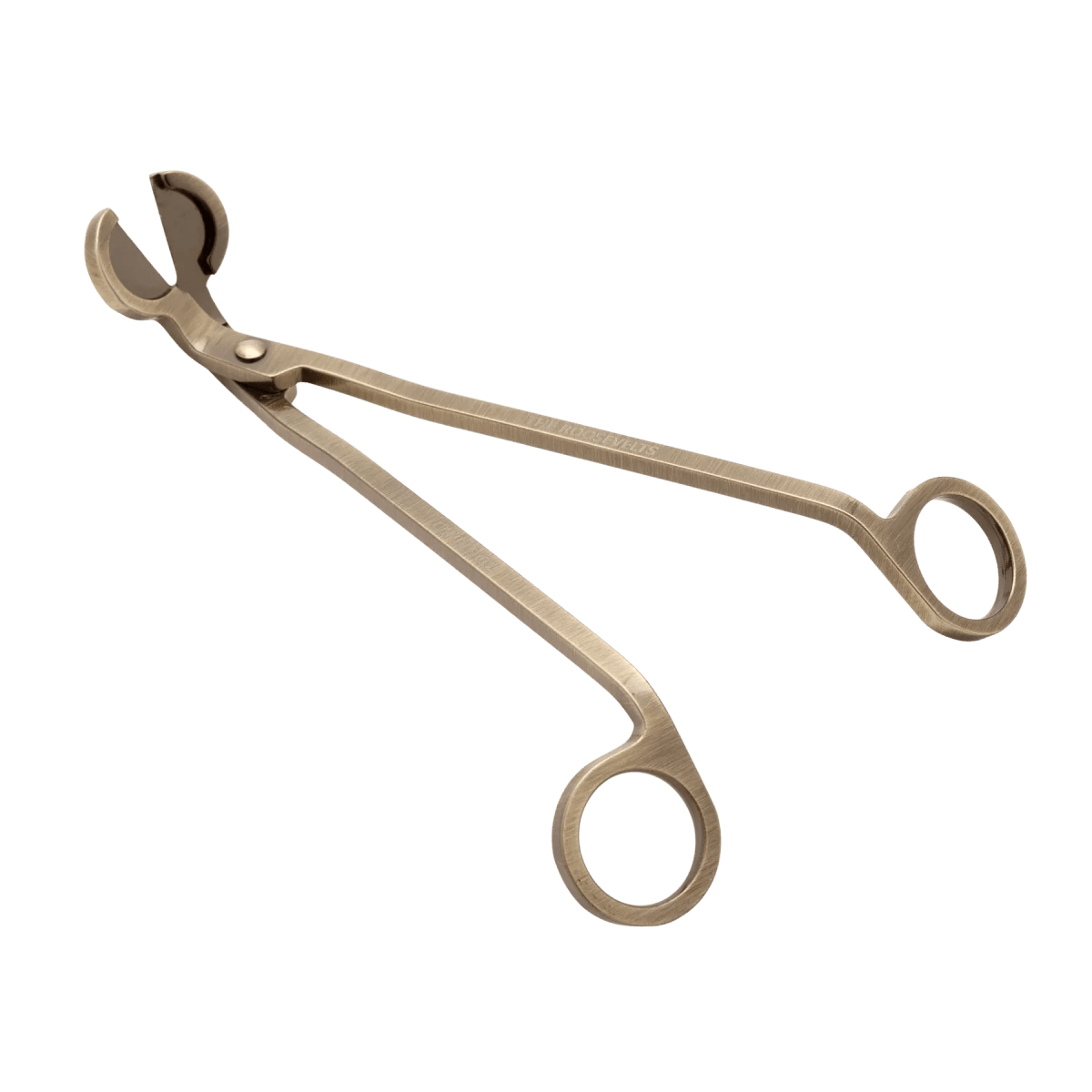 brass candle wick trimmer designed for trimming candle wicks to improve burning and reduce soot.