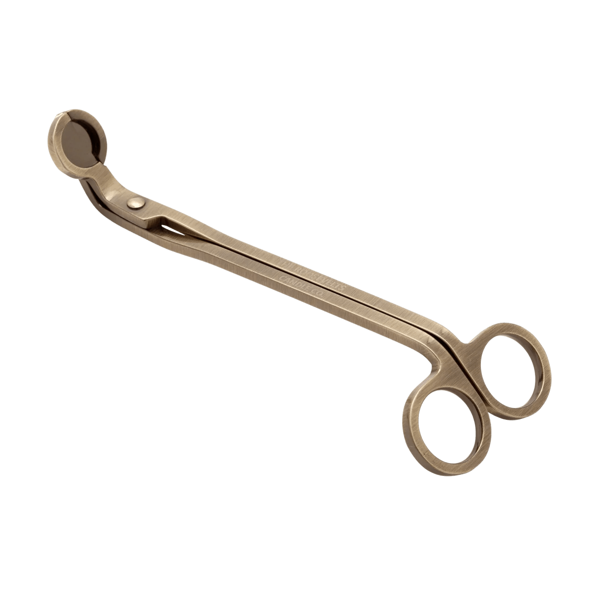 Brass candle wick trimmer designed for precise and clean wick trimming of candles.