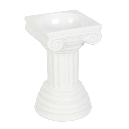 Greek column oil burner designed to resemble a classic Greek column for elegant fragrance use.