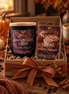 Pumpkin Café Crème gift set with a Noir 10 oz cotton-wick candle and matching 5 oz wax melts